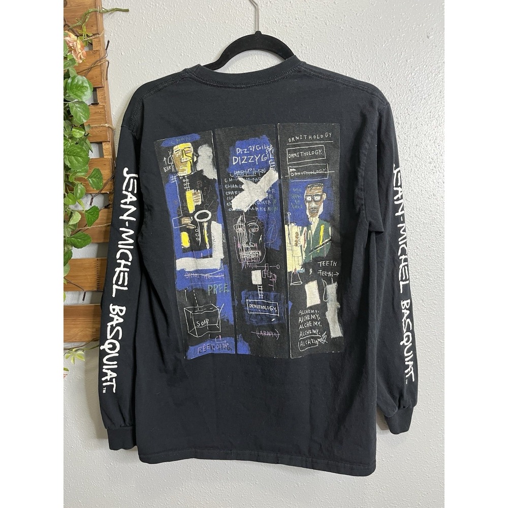 Jean-Michel Basquiat Art LS T-shirt Jazz Ornithology Alchemy Gillespie Medium - Picture 3 of 3